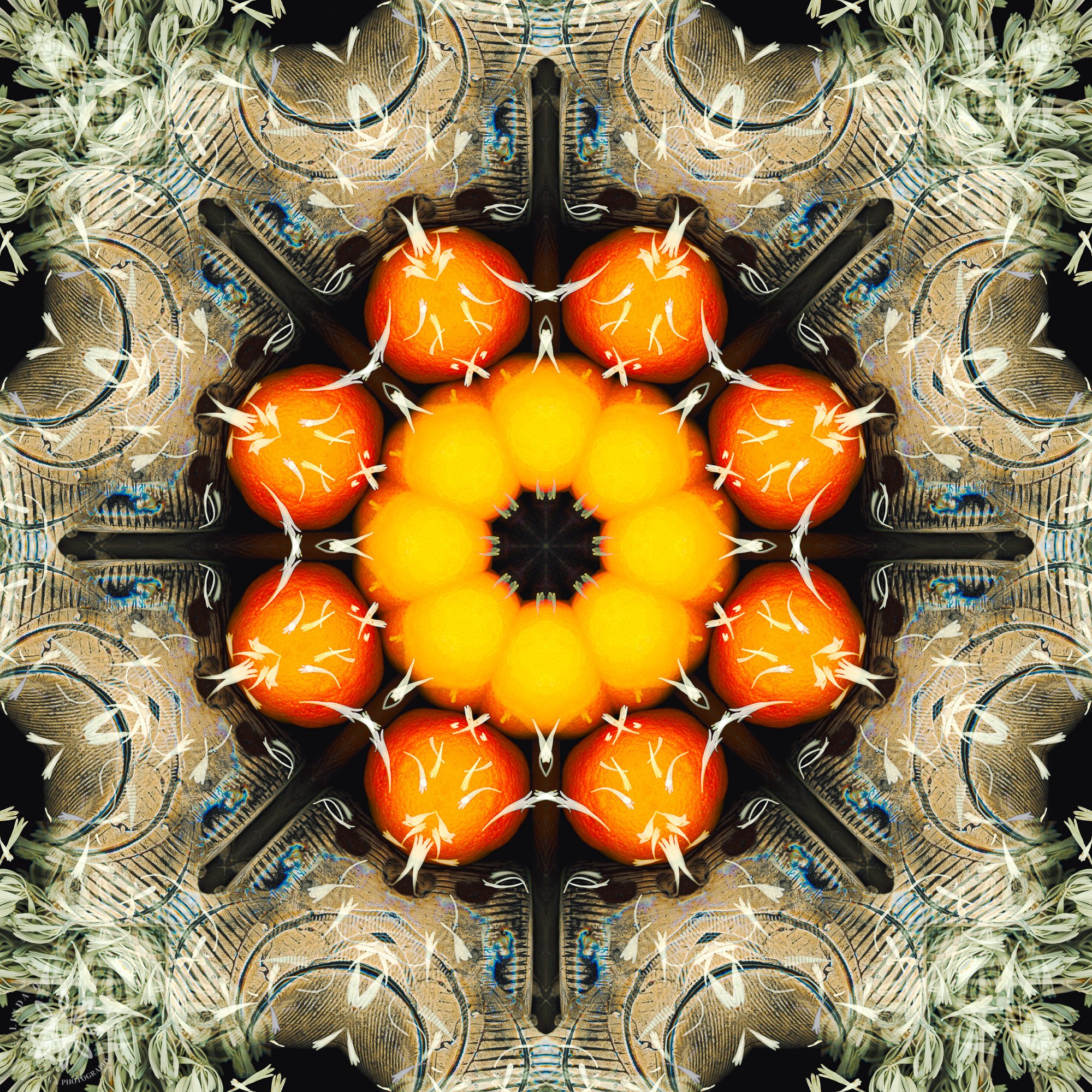 KALEIDOSCOPE ART ORANGES — Linda Dalton Walker Paintings and